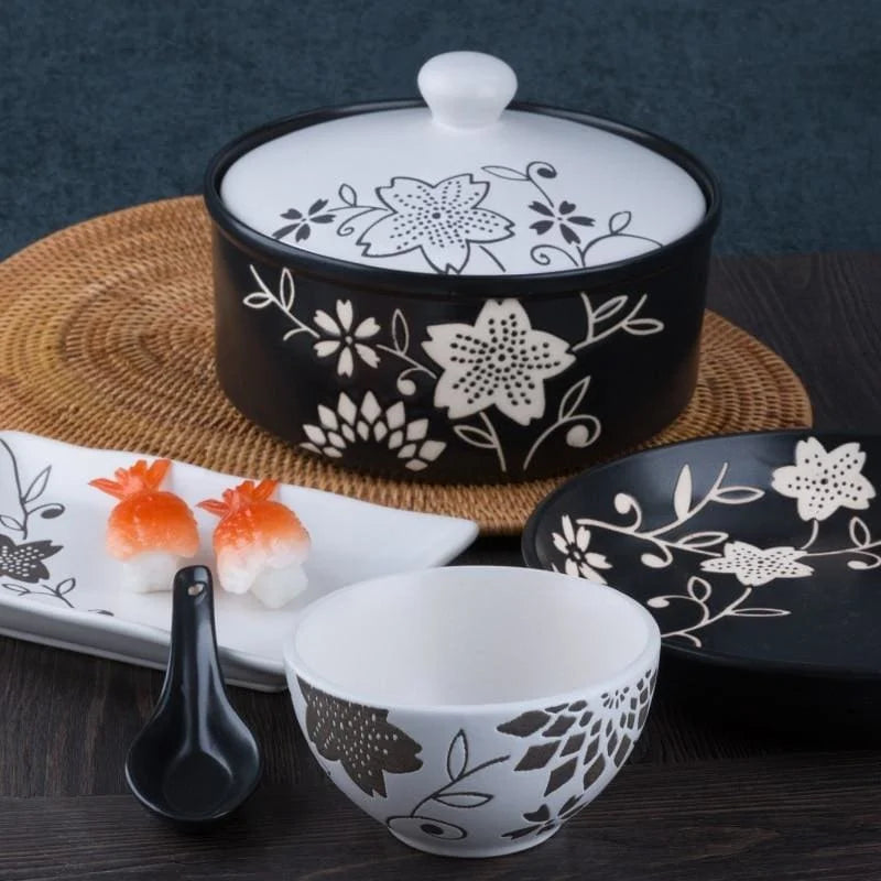 Japanese Keiji Ceramic Tableware for Six - alternate angle from Japanese Kitchen Supply