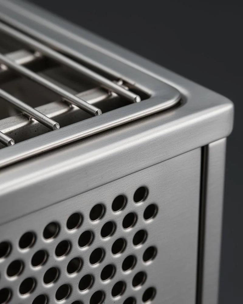 Japanese Kunimi Portable Charcoal Grill, Stainless Steel Convertible Design, alternate view