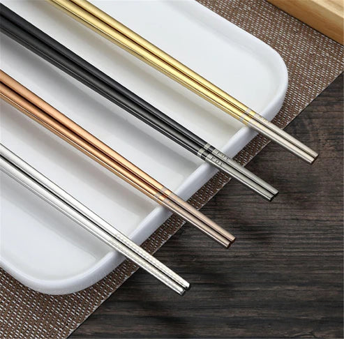Japanese Metal Chopsticks Shirasawanum (Pair of 4 Colors) Chopsticks & Cutlery Set - product detail view from Japanese Kitchen Supply