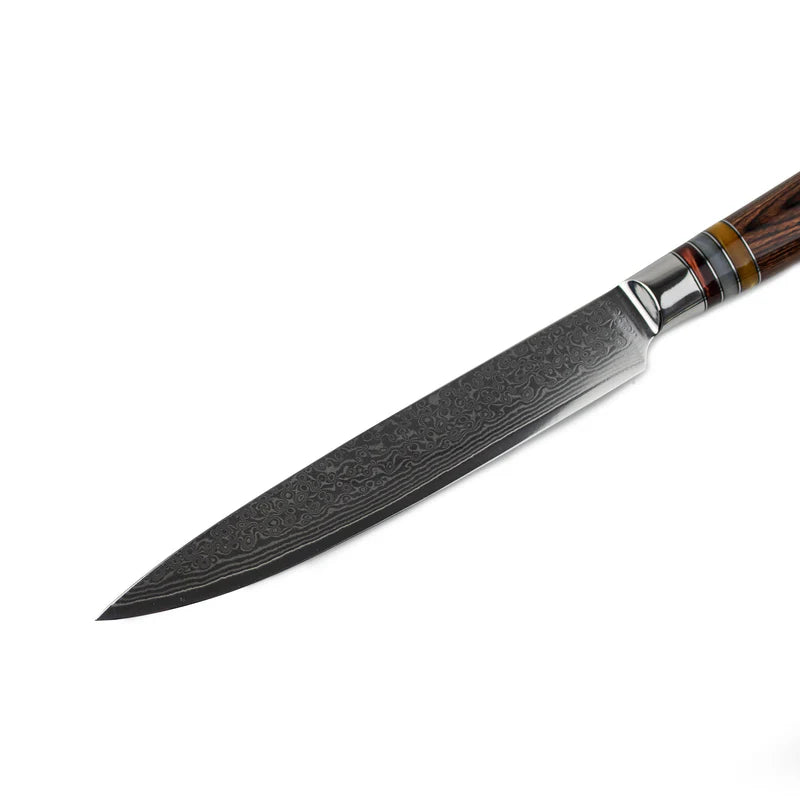 Japanese Micarta Jewels Damascus Slicing Knife 20 cm, alternate view