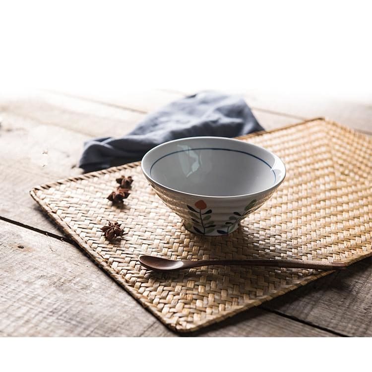 Japanese Miyuki Straw & Cloth Placemat - product detail view from Japanese Kitchen Supply