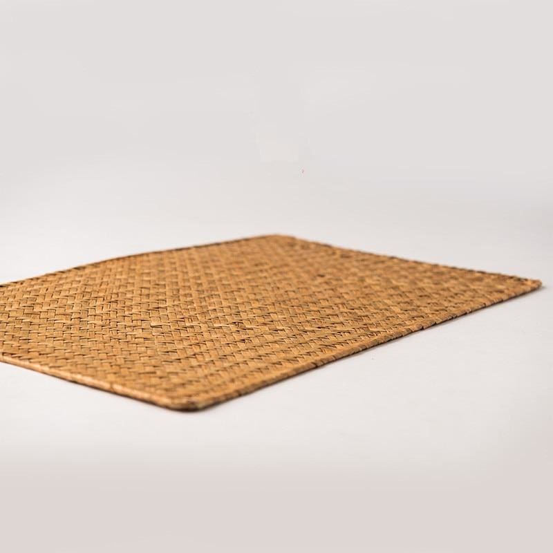 Japanese Miyuki Straw & Cloth Placemat - product detail view from Japanese Kitchen Supply