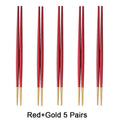 Japanese Nakano Metal Chopsticks, 10 Colors Set of 5 Pairs Chopsticks & Cutlery Set