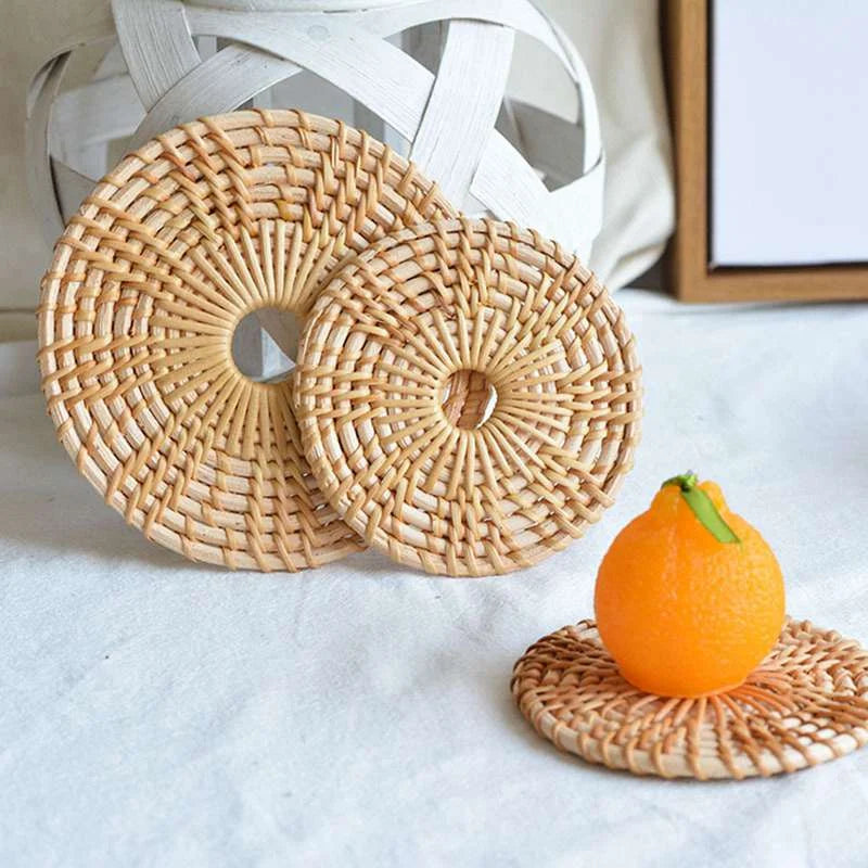 Japanese Nomi Wild Rattan Placemat - Three Sizes - product detail view from Japanese Kitchen Supply