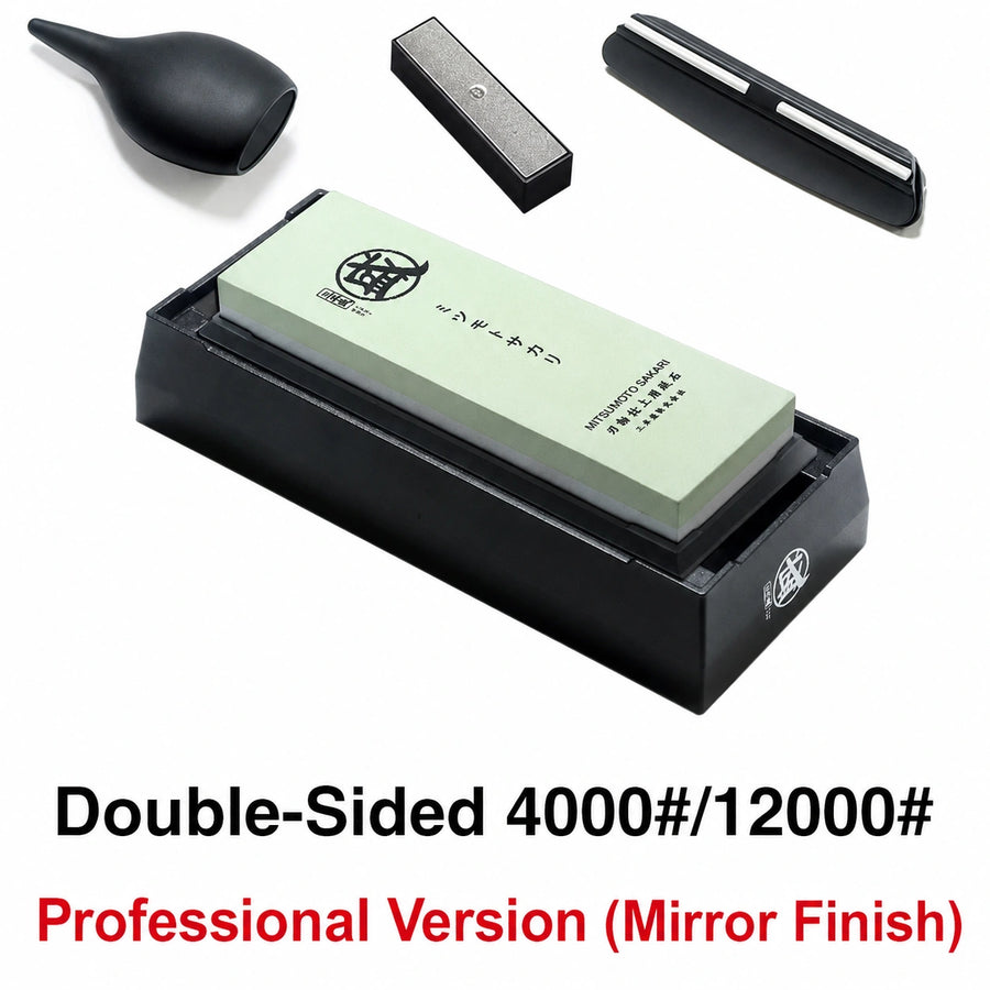 Japanese Sanbonmori Whetstone Sharpening Stone - 1000 to 12000 Grit - set view from Japanese Kitchen Supply