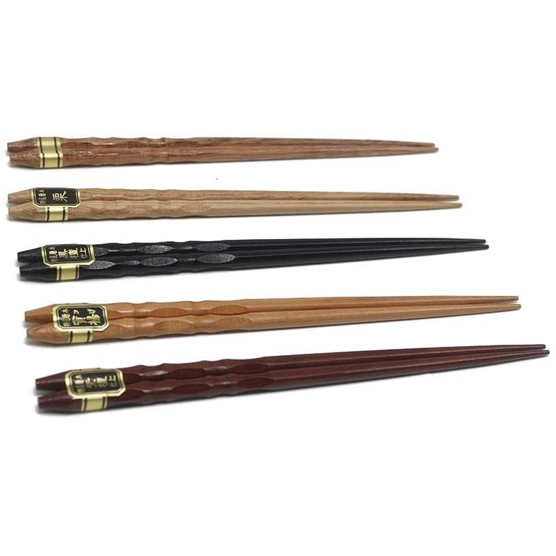 Japanese Shimonoseki Wood Chopsticks Set of 5 Pairs Chopsticks & Cutlery Set - set view from Japanese Kitchen Supply