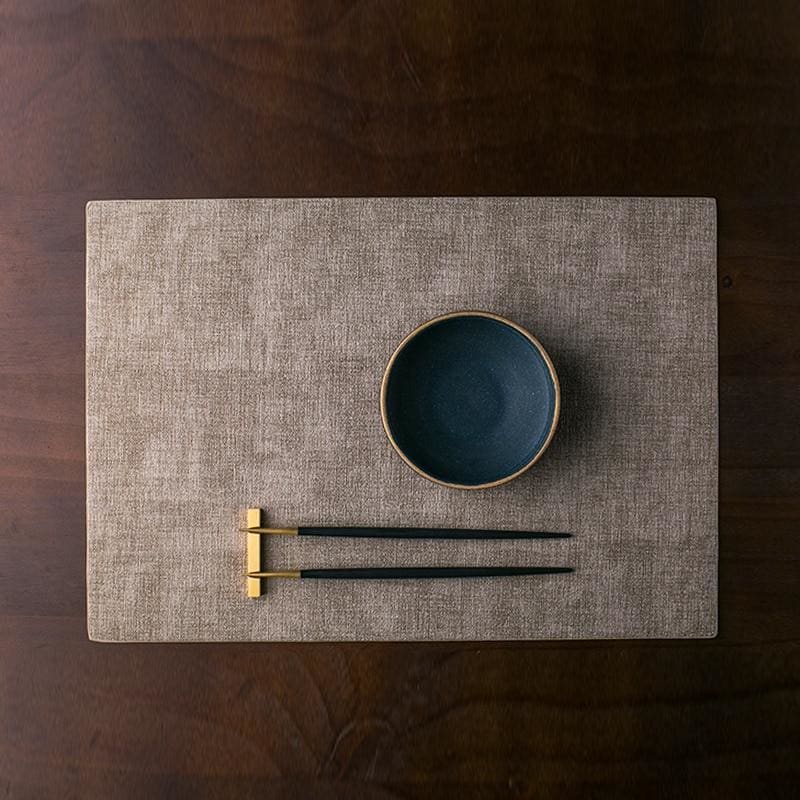 Japanese Suzume Leather Placemat - alternate angle from Japanese Kitchen Supply
