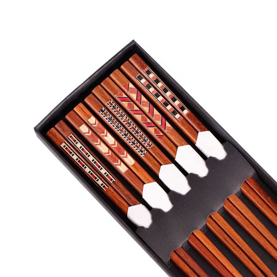 Japanese Tokio Chopsticks Set of 5 Pairs Chopsticks & Cutlery Set - alternate angle from Japanese Kitchen Supply