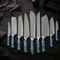 9-Piece Japanese VG10 Damascus Knife Set with Abalone Shell Handle