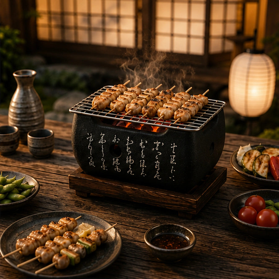 Japanese Miyazaki Charcoal Grill – Tabletop Yakitori Konro (4 Sizes)