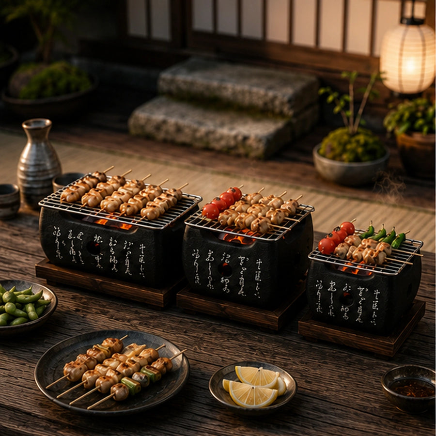 Japanese Miyazaki Charcoal Grill – Tabletop Yakitori Konro (4 Sizes)