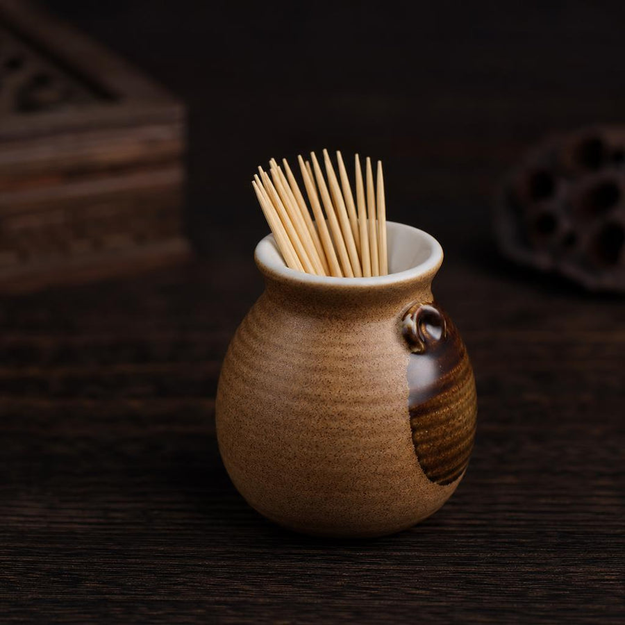Japanese Yotei Ceramic Toothpick Holder - alternate angle from Japanese Kitchen Supply