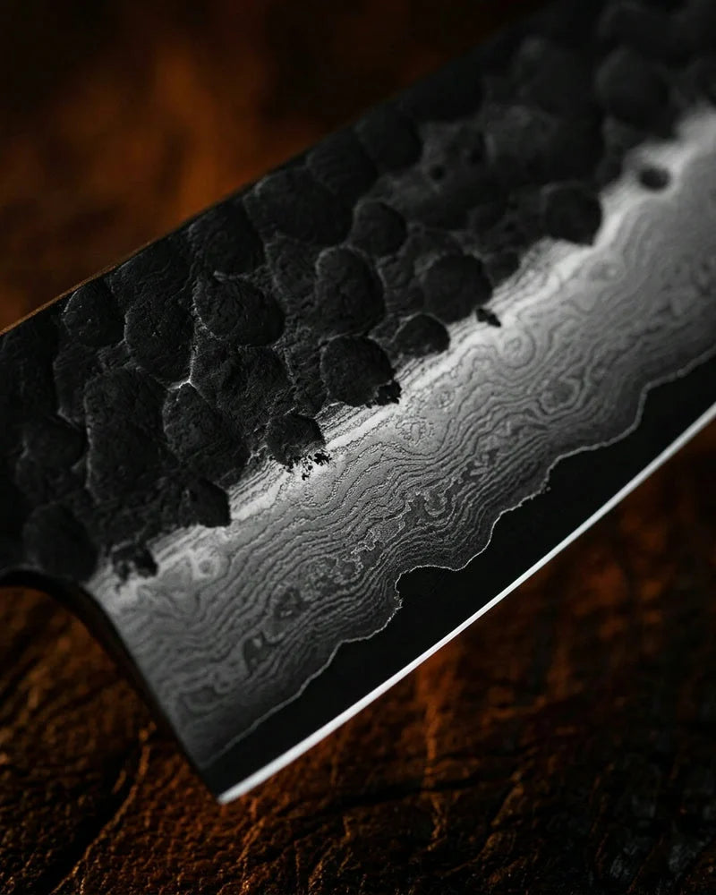 Kurayami Damascus Chef Knife 20 cm detail photo