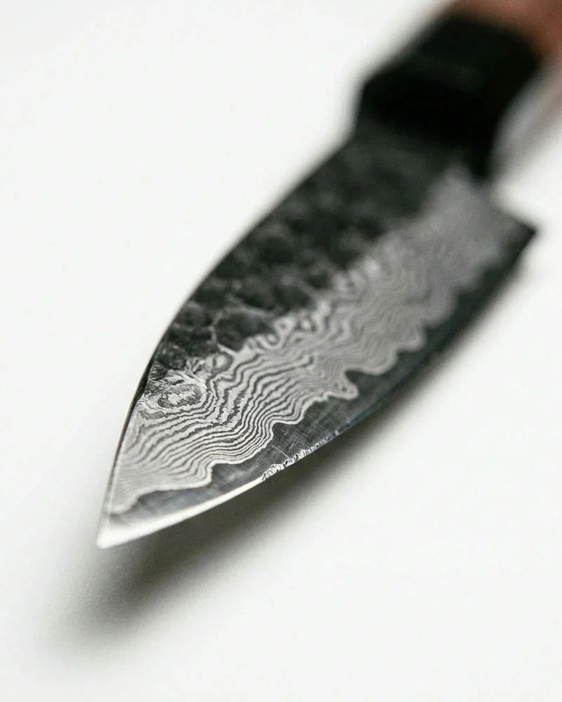 Kurayami Damascus Paring Knife 9 cm detail photo