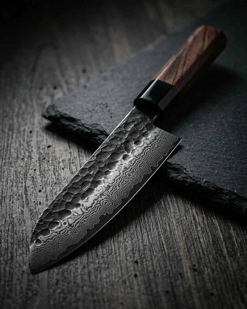 Kurayami Damascus Santoku Knife 18cm product photo