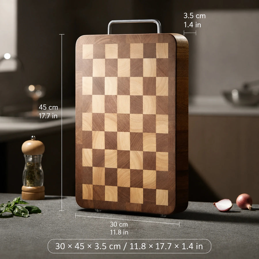 Checkerboard Ebony Wood Cutting Board – Small, Medium & Large - Large product photo 3