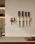 Beech Wood Magnetic Knife Rack – Wall Mounted Knife Holder