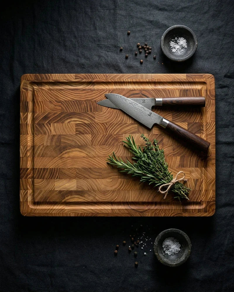 Luxury Cutting Board Teak Wood - End Grain - 35 × 25 × 2.5 cm product image