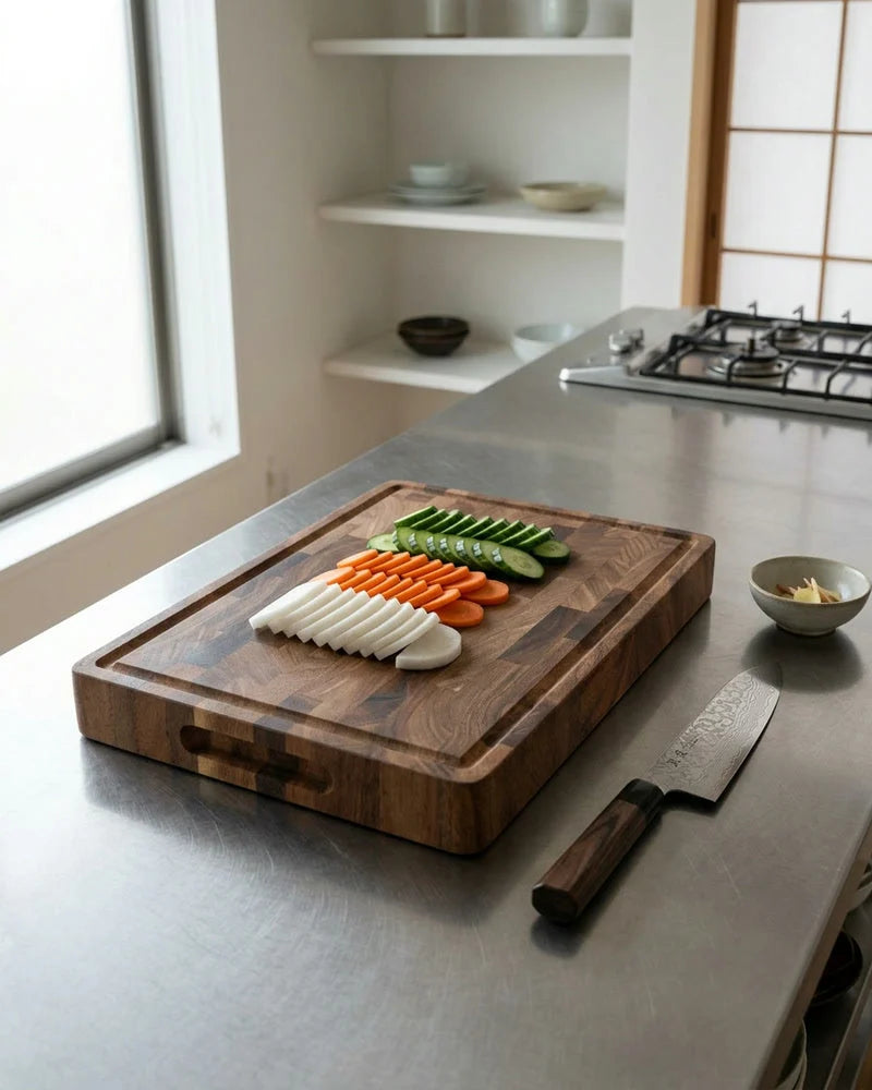 Luxury Walnut Wood Cutting Board - 40 x 30 x 4.5 cm lifestyle photo