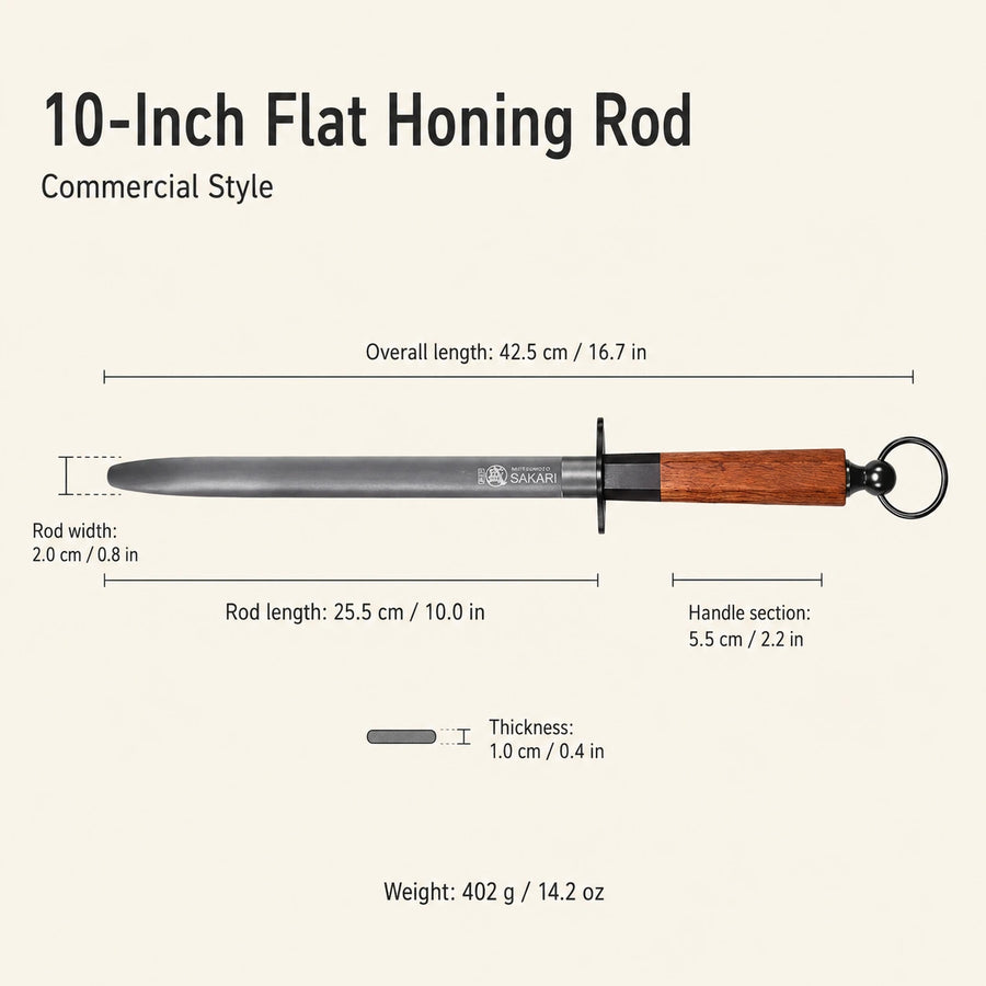 Mitsumoto Sakari Honing Steel Japanese Knife Sharpening Rod table setting view