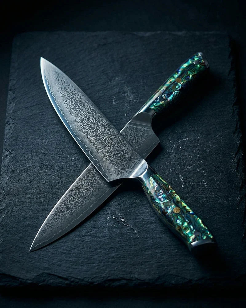 Mother of Pearl Jewels Damascus Chef Knife 20 cm product photo