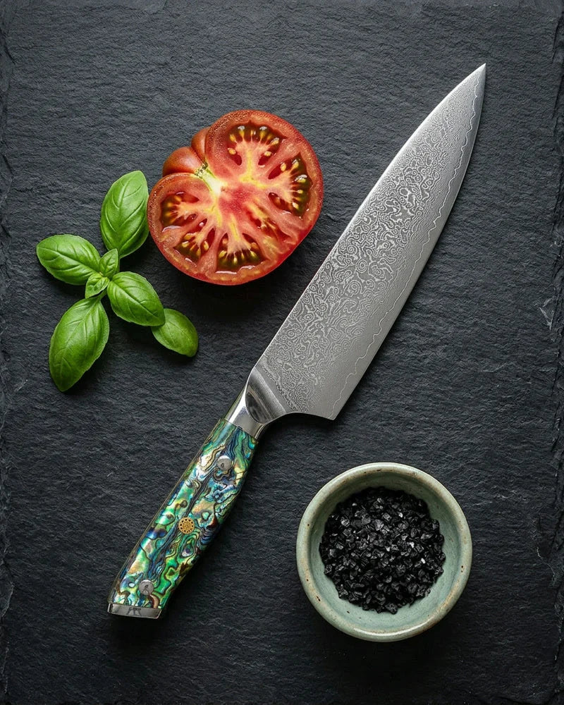 Mother of Pearl Jewels Damascus Chef Knife 20 cm product image