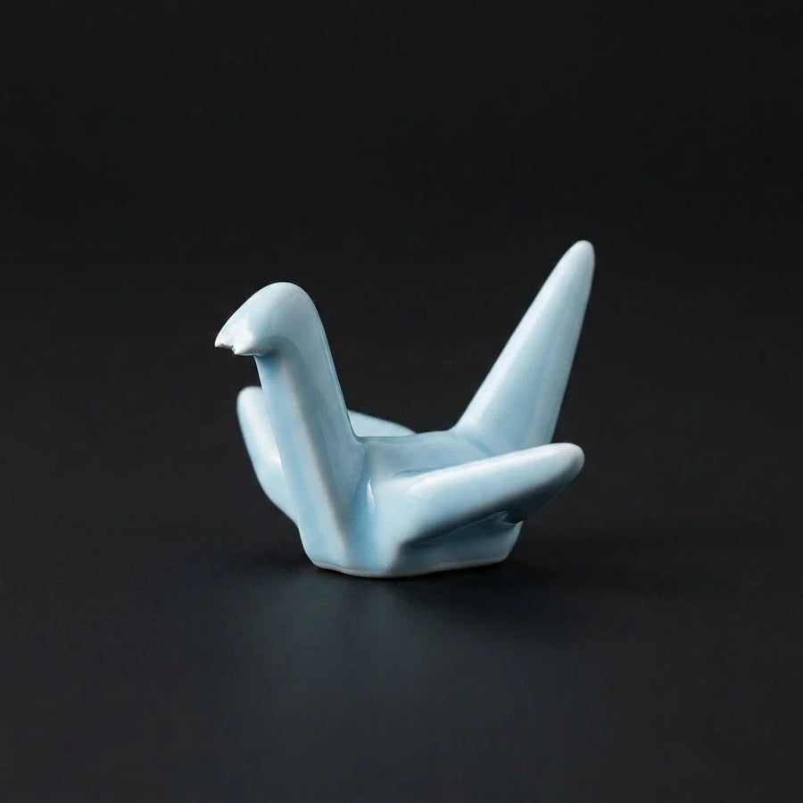 Origami Light Blue Set of 4 Chopstick Rests - Japanese Tableware Holder - product detail view from Japanese Kitchen Supply