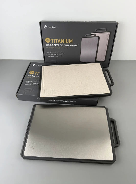 Pure Titanium Double-Sided Cutting Board Set for Japanese kitchenware and home dining
