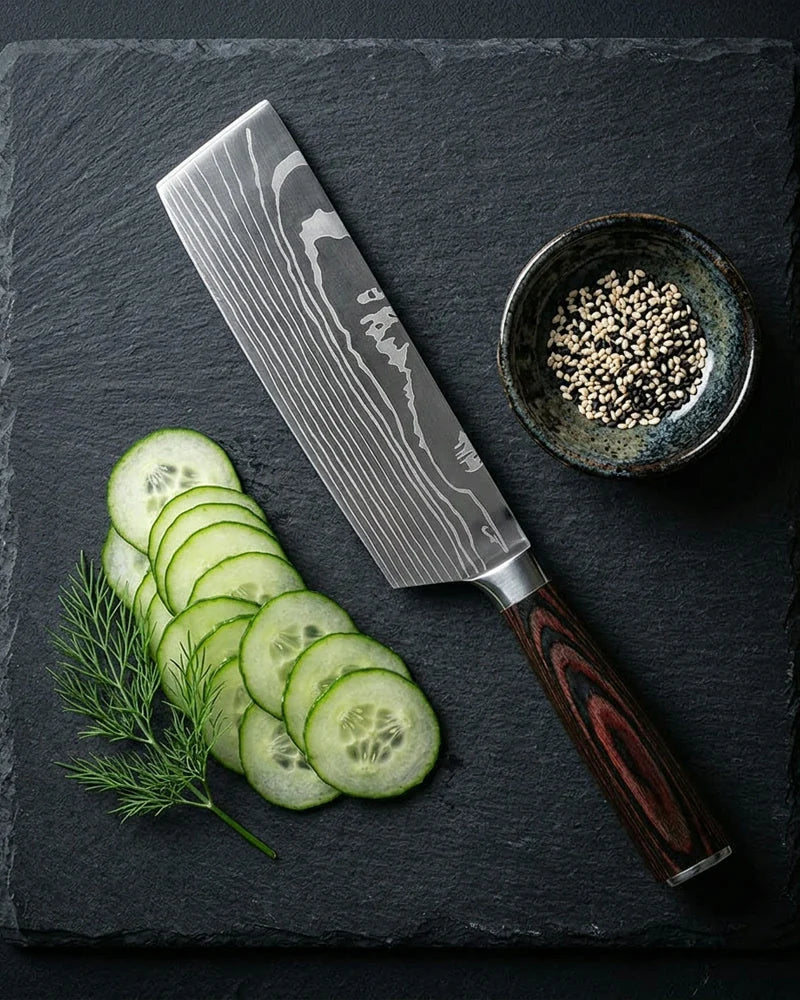 Damascus Print Series Nakiri Knife 18cm product image