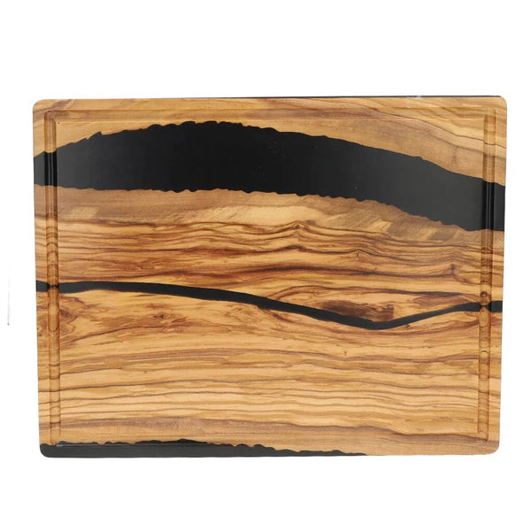 Olive Wood Cutting Board 40cm | Onyx Epoxy Chopping & Serving Board