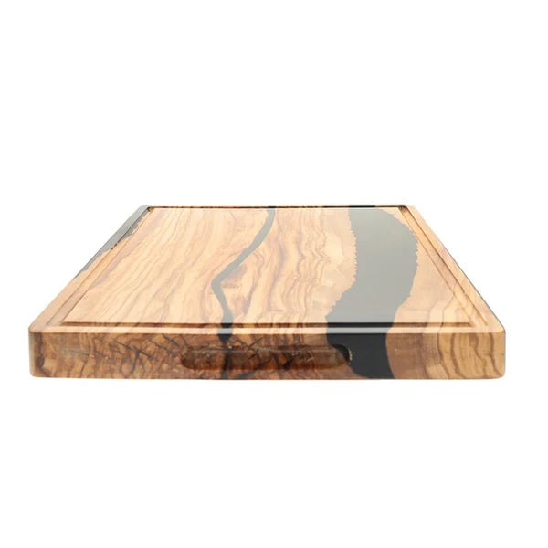 Olive Wood Cutting Board 40cm | Onyx Epoxy Chopping & Serving Board