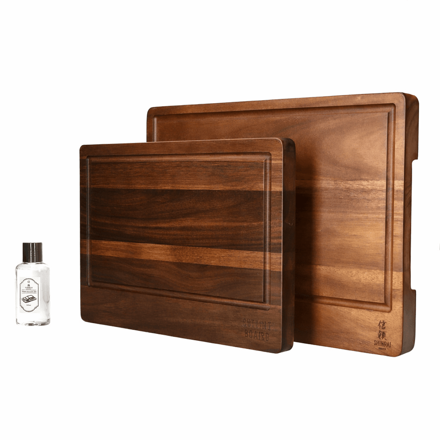 Acacia Wood Cutting Board Bundle | Large + Compact Board + Oil Set product photo 1