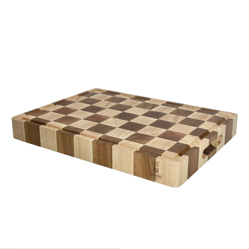 Checkerboard Acacia Cutting Board Bundle | Large + Compact Board + Oil Set product photo 3
