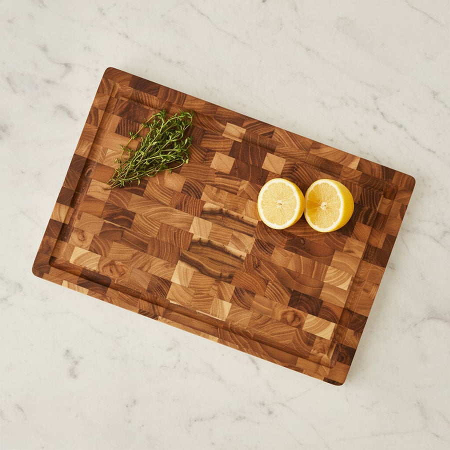 Teak Wood End Grain Cutting Board Bundle | Large + Compact Board + Oil Set product photo 7