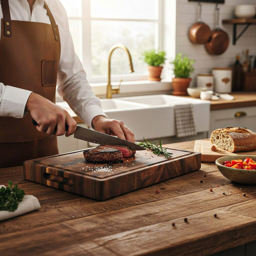 Walnut Wood End Grain Cutting Board Bundle | Large + Compact Board + Oil Set product photo 5