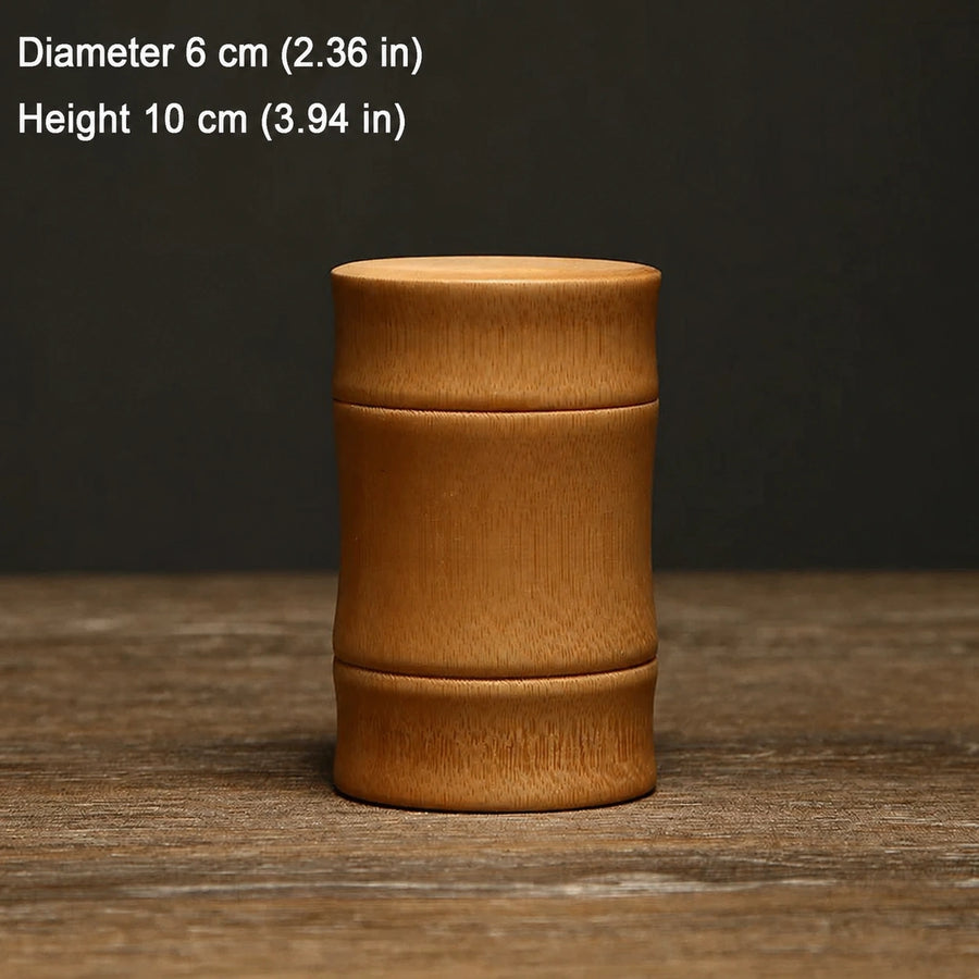 Bamboo Tea Storage Canister – Natural Kitchen Storage Jar for Matcha, Tea & Sugar