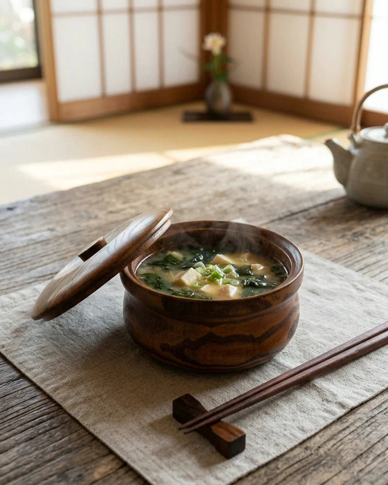 Aioi Soup Bowl – Hand-Painted Wood lifestyle photo