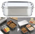 Japanese Stainless Steel Bento Lunch Box with Adjustable Divider