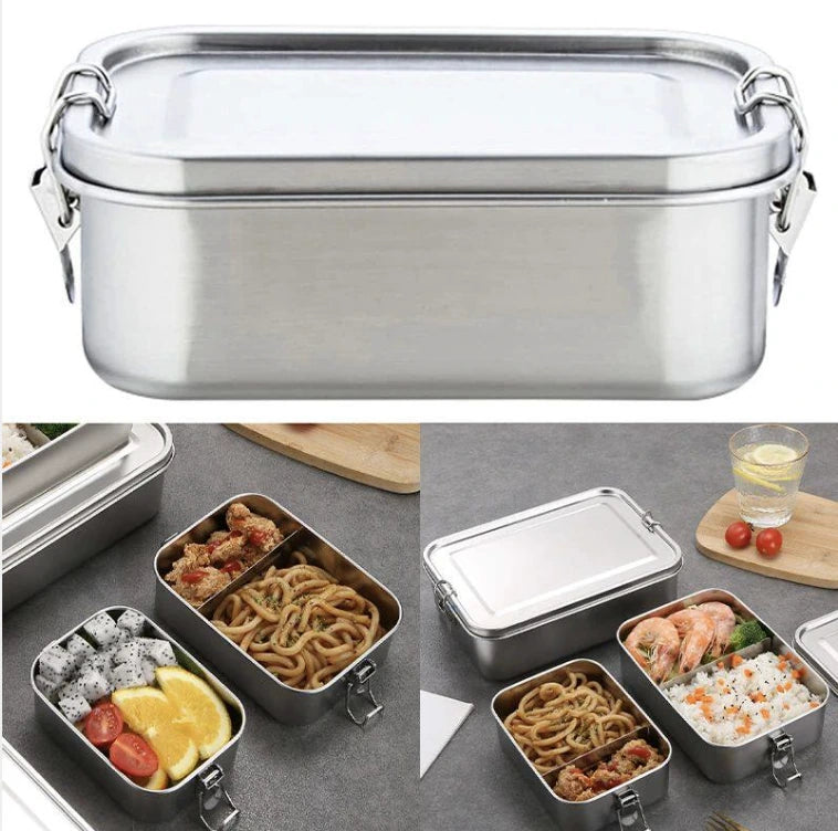 Stainless Steel Bento Lunch Box with Adjustable Divider for Japanese kitchenware and home dining