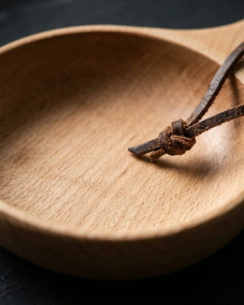 Tadasu-no-mori Beechwood Serving Bowl, Japanese Tableware, alternate view