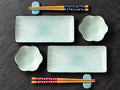 Takatsuma Ceramic Sushi Dinnerware Set for Two – Plates, Chopsticks and Sauce Dishes