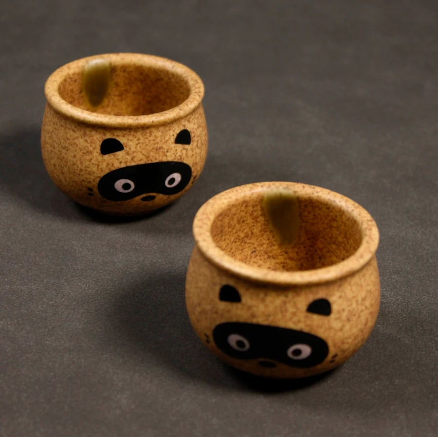 Tanuki Sake Set – Ceramic Bottle & 2 Cups Gift Box