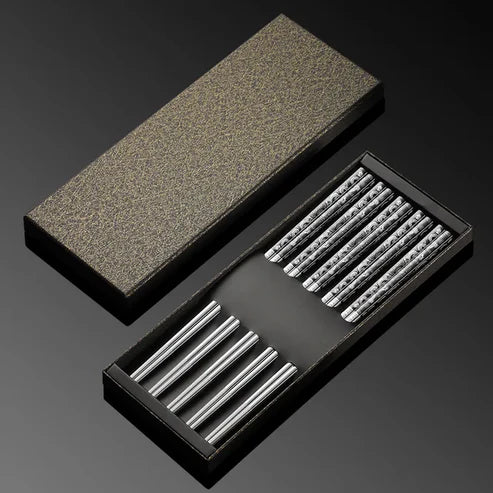 Suki Set of 5 Pairs of Metal Chopsticks