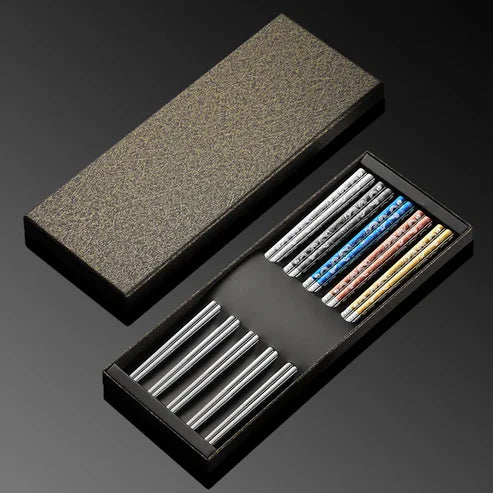 Suki Set of 5 Pairs of Metal Chopsticks