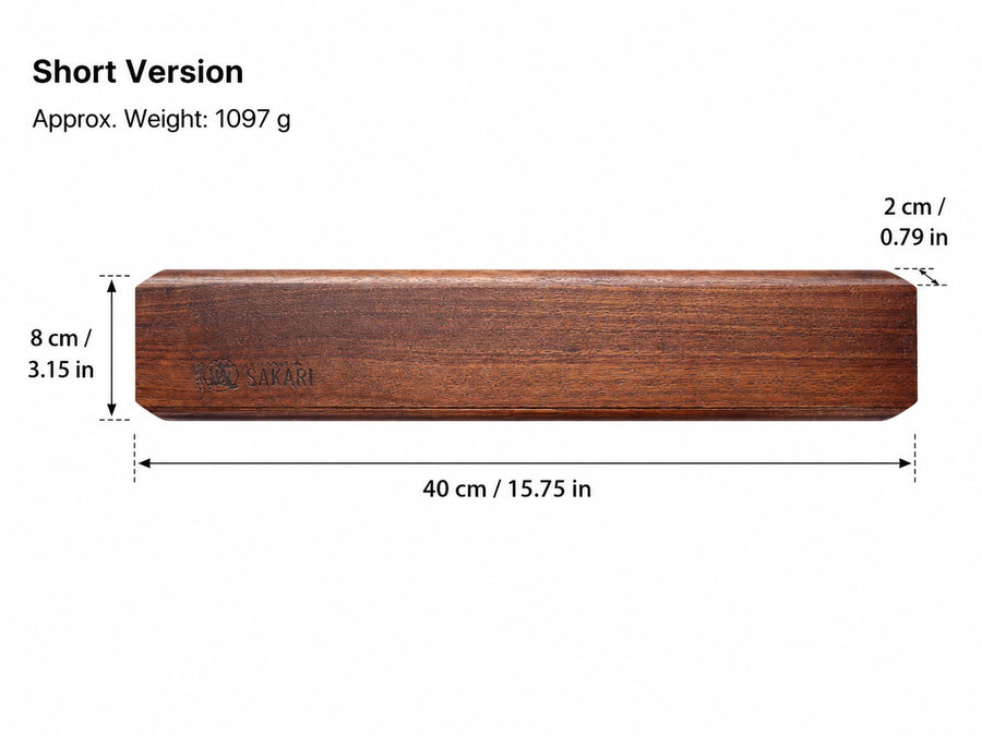 Wall-Mounted Acacia Magnetic Knife Holder Wooden Knife Rack detail view
