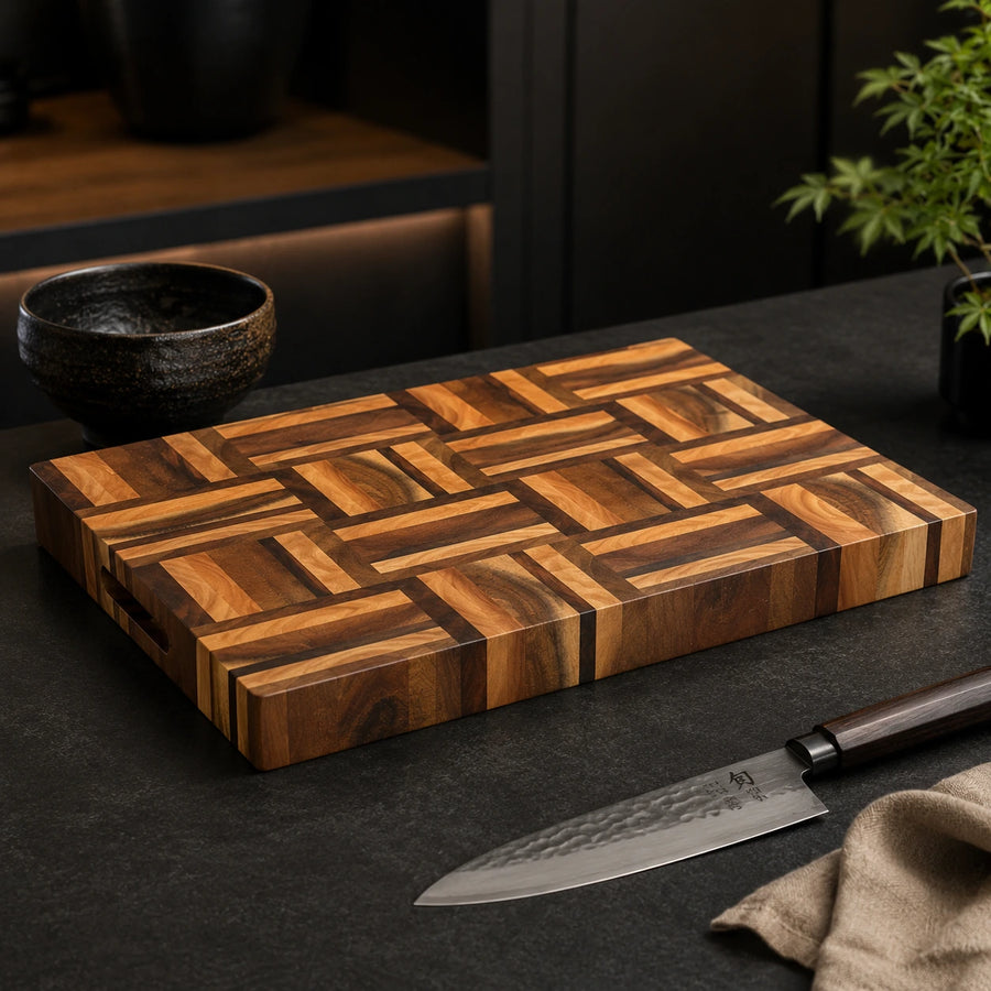 Premium End Grain Wooden Chopping Board – 35.5 x 28 x 4 cm Heavy-Duty Cutting Board product photo 3