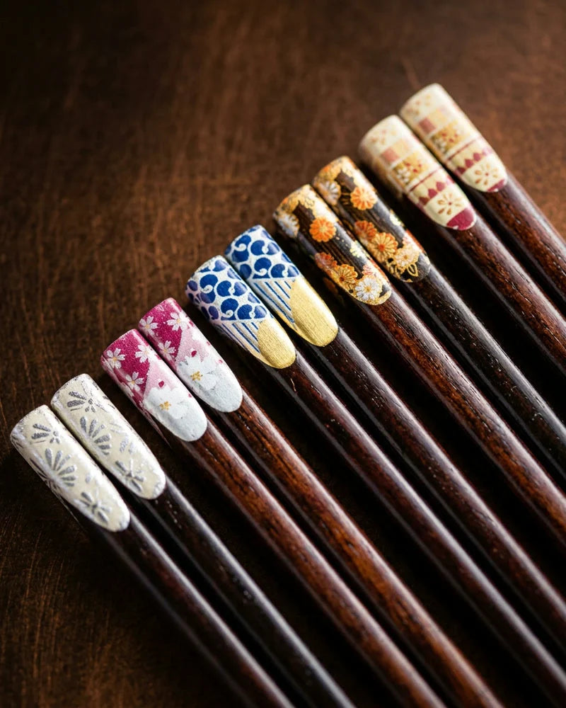 Wooden Chopsticks Koriyama (Set of 10 Pairs, 5 Colors) detail photo