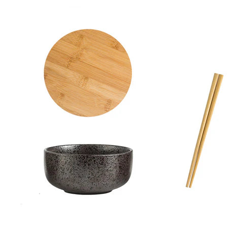 Japanese Kasuga Ceramic Noodle Bowl – 1000mL, with Lid
