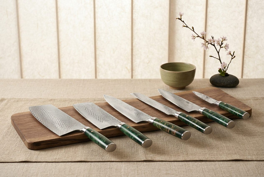 Midori — Damascus Knife Set (8-piece) product image