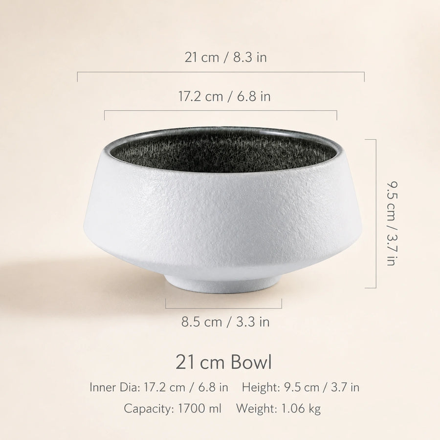 Grey Ceramic Serving Bowl & Plate Series